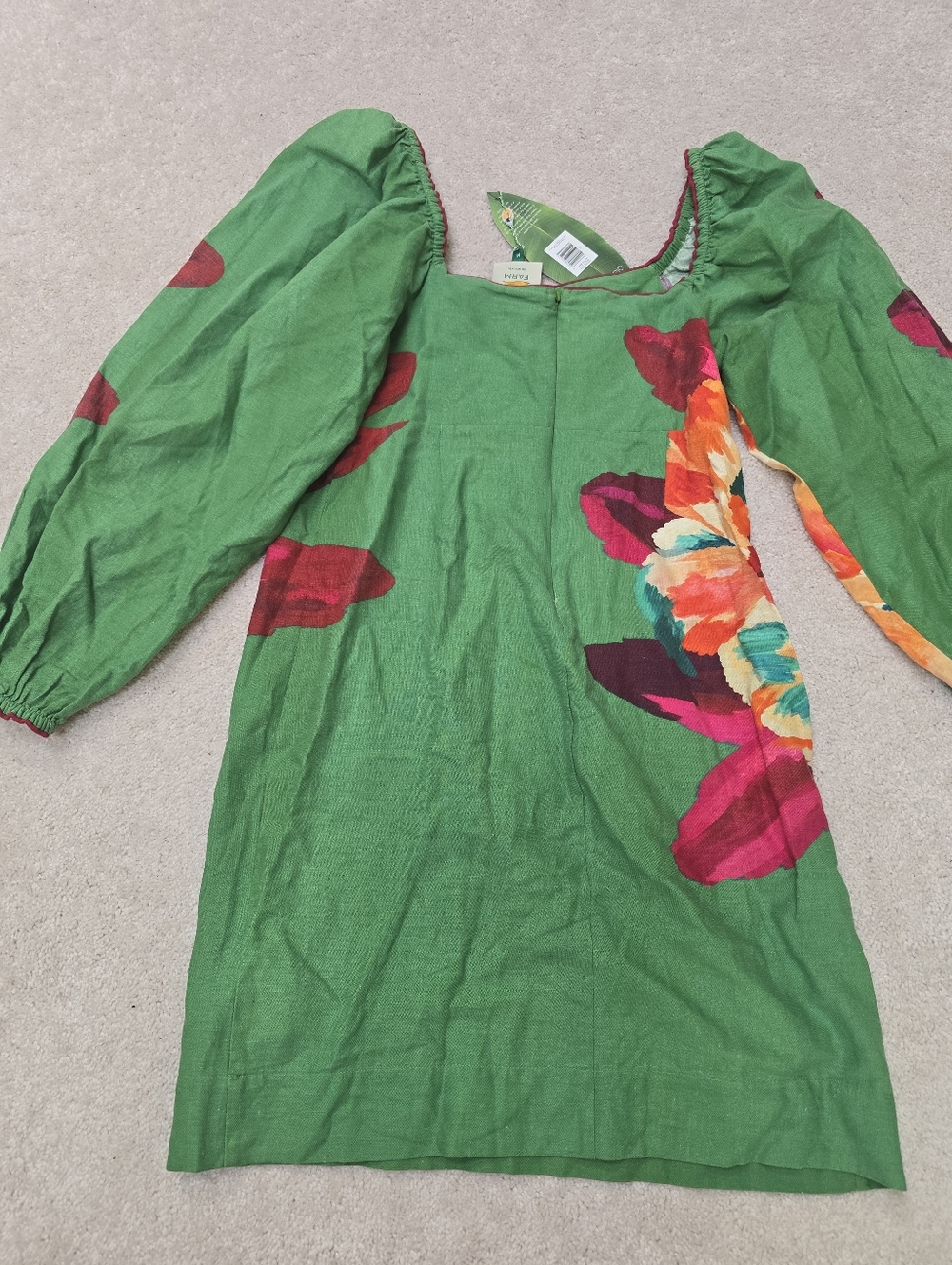 FARM Rio Green Mini Dress with Bold Floral Print - Picture 10 of 13
